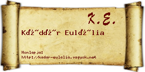 Kádár Eulália névjegykártya